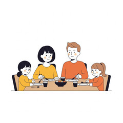 Family Enjoying Breakfast Around the Table