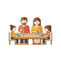 Happy Family Gathering for Dinner