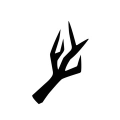 dry wood branch silhouette icon