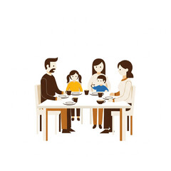 family in the restaurant