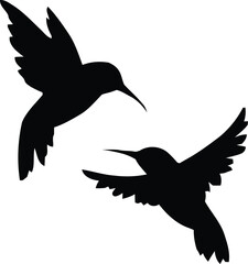 Flying bird silhouette vector illustration of eagle in flight with wings spread wildlife and freedom symbol