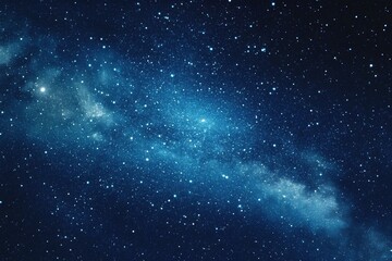 Fototapeta premium Starry sky background, blue night sky full of stars, glowing stars in the dark space, starry background, dark night, stars in the distance, starlight, dark background with a blue glow, night sky. 