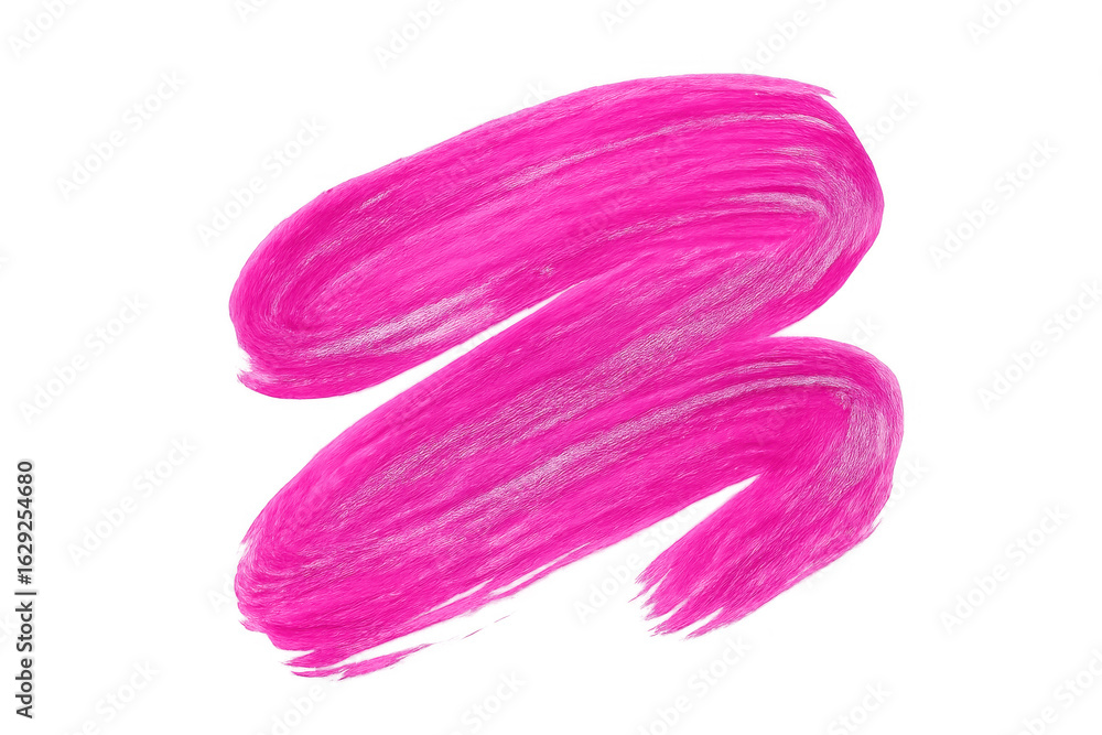 Poster vibrant pink brush stroke with dynamic curved shape on transparent background, perfect for adding a 