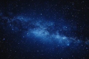 Fototapeta premium Starry sky background, blue night sky full of stars, glowing stars in the dark space, starry background, dark night, stars in the distance, starlight, dark background with a blue glow, night sky. 