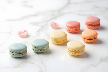 Obraz premium Minimalist Dessert Layout with Macarons