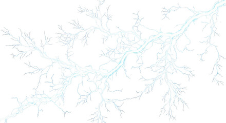 Obraz premium Bright white lightning bolt strike isolated on transparent background