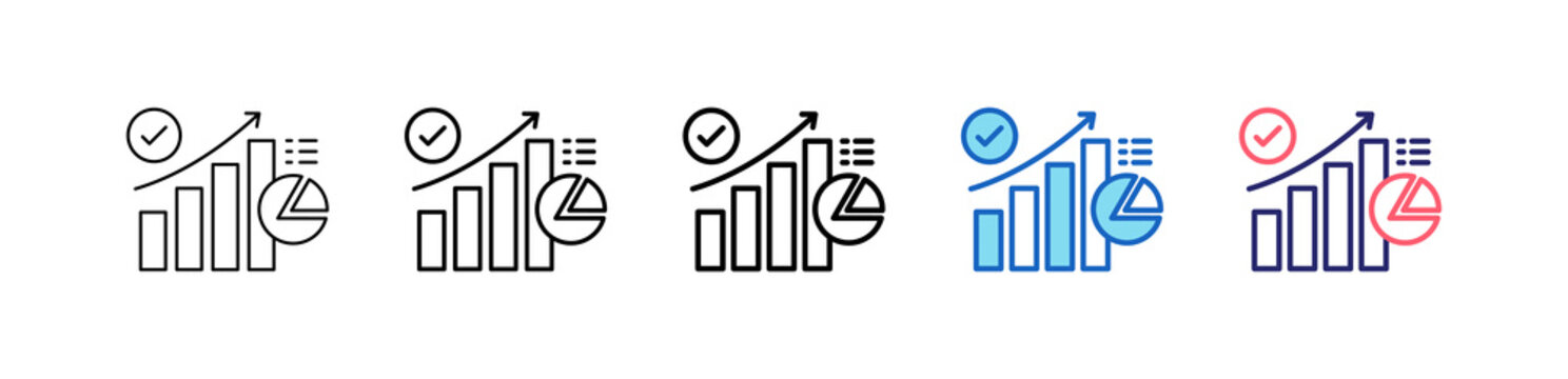 Inferential Statistics Icon In 5 Different Styles Set Collection.   