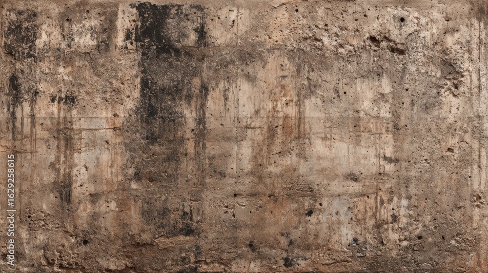 Poster this weathered wall showcases a textured surface with distinct layers and colors, reflecting years o