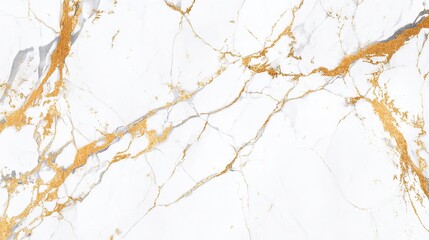 Obraz premium Luxurious white marble surface with delicate gold veins, embodying elegance and modern sophistication.