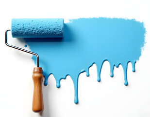 Blue brush paint