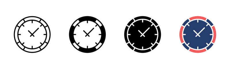 Clock icon sheet multiple style collection