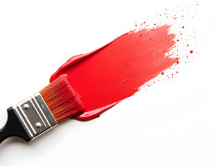 Brush and red paint