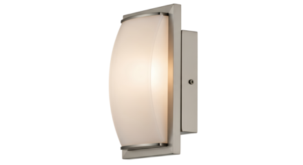 Modern Metal Wall Sconce with Curved White Shade Lighting Fixture