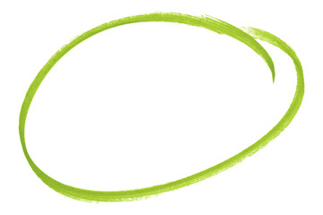 Green pencil highlight circle mark isolated on transparent background