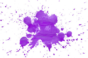 Purple splash watercolor brush isolated on transparent background