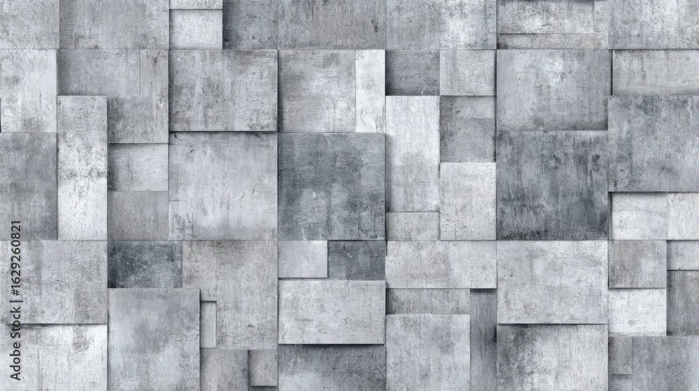 Poster Smooth and rough textured panels in varying gray tones are arranged in a dynamic pattern, showcasing modern design elements perfect for contemporary spaces.