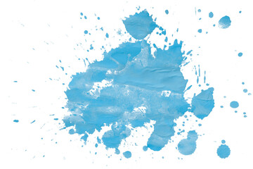 Light blue splash watercolor brush isolated on transparent background
