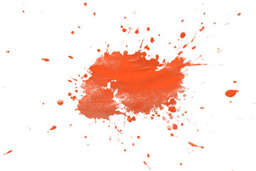 Red splash watercolor brush isolated on transparent background