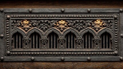 Obraz premium Ornate Vintage Vent Cover with Intricate Floral Design and Details