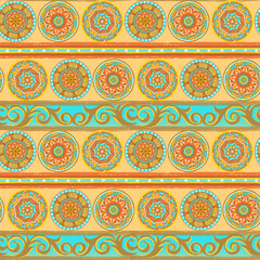 Jointless tiles with Hand drawn geometry circles ornament