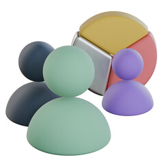 Team Split-mode Chart 3D Icon Colorful Style