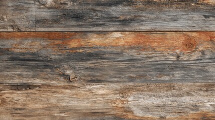 Fototapeta premium A collection of weathered wooden planks showcases a rustic texture and rich hues. Sunlight filters through a nearby window, illuminating the surfaces and creating a warm atmosphere.