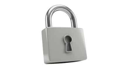 Fototapeta premium Metal padlock for security isolated PNG with Transparent Background