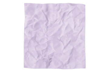 Crumpled sheet of purple paper on transparent background, creating a textured, abstract backdrop