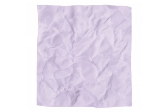 Crumpled sheet of purple paper on transparent background, creating a textured, abstract backdrop - Powered by Adobe