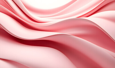 Obraz premium abstract concept of breast cancer, cancer free, October campaign and new beginning. Soft abstract waves in shades of pink with subtle ribbon