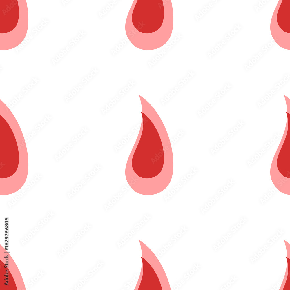 Poster seamless pattern of large isolated red flame symbols. the elements are evenly spaced. illustration o