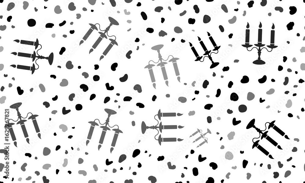 Poster abstract seamless pattern with candlestick with candles symbols. creative leopard backdrop. illustra