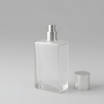 Botol Parfum Kosong Frosted 50ml Persegi Silver Spray