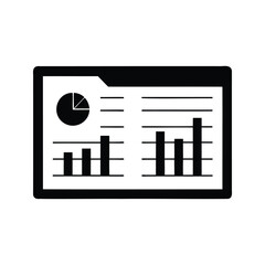 Black and White Financial Data Visualization with Charts and Graphs Displayed