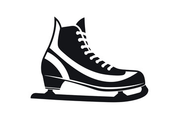 Hockey skate silhouette on white background
