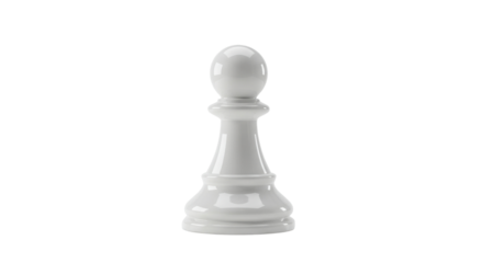 White pawn chess piece, strategy concept isolated PNG with Transparent Background