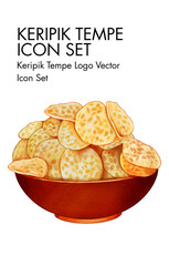 Keripik tempe logo vector icon set