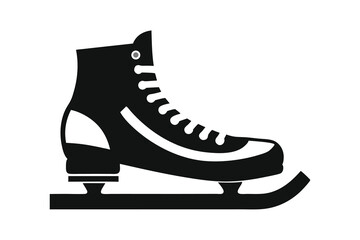 ice hockey skates shoe silhouette on white background