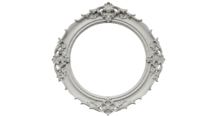 Ornate baroque style picture frame isolated PNG with Transparent Background