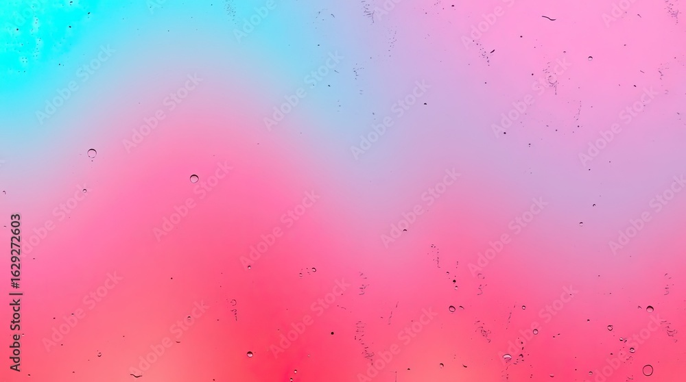 Poster vibrant abstract patterns blend shades of blue and pink with water droplets creating an enchanting v