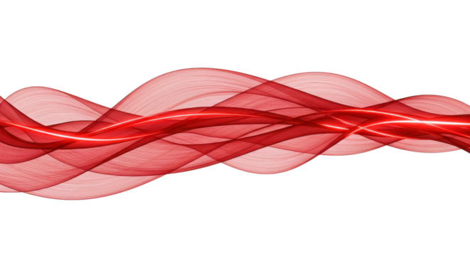 Abstract red wave design element for headers and banners isolated PNG with Transparent Background
