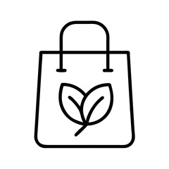Eco friendly shopping bag vector icon illustration for sustainable business and environment