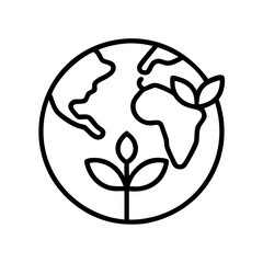 Earth day vector illustration: globe with plant for ecology, environment, and sustainability