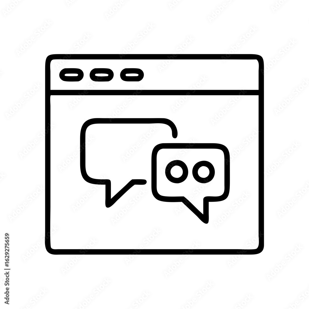 Poster online chat communication icon vector illustration for web design and mobile application use