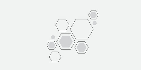 Modern and seamless pattern in design with hexagonal molecular structures in technology background. Abstract cube hexagon shape background. Hexagons pattern. Abstract background template science.