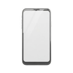 Modern smartphone with blank screen isolated on transparent background