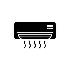 Air Conditioner Unit Black and White Illustration for Climate Control and Modern Living Convenience