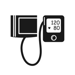 Black shapes digital blood pressure icon isolated on white