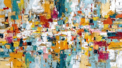 Naklejka premium Bold strokes in various colors create an energetic composition full of movement and depth, showcasing artistic expression and creativity in design.