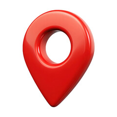 3d red map pin location marker isolated on transparent background